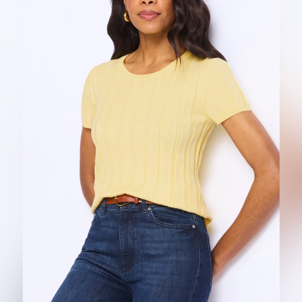 EVOLUTION BY CYRUS Kyler Wide Rib Sweater Tee - XL